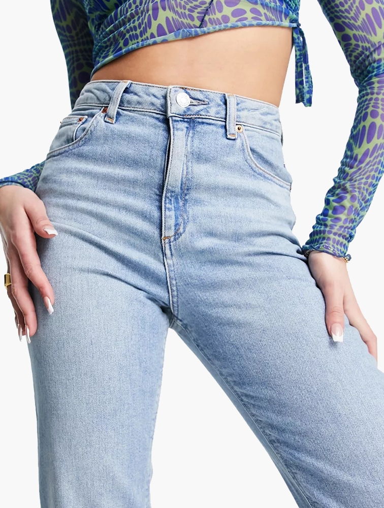 MyRunway Shop ASOS Blue High Rise Farleigh Slim Mom Jeans for